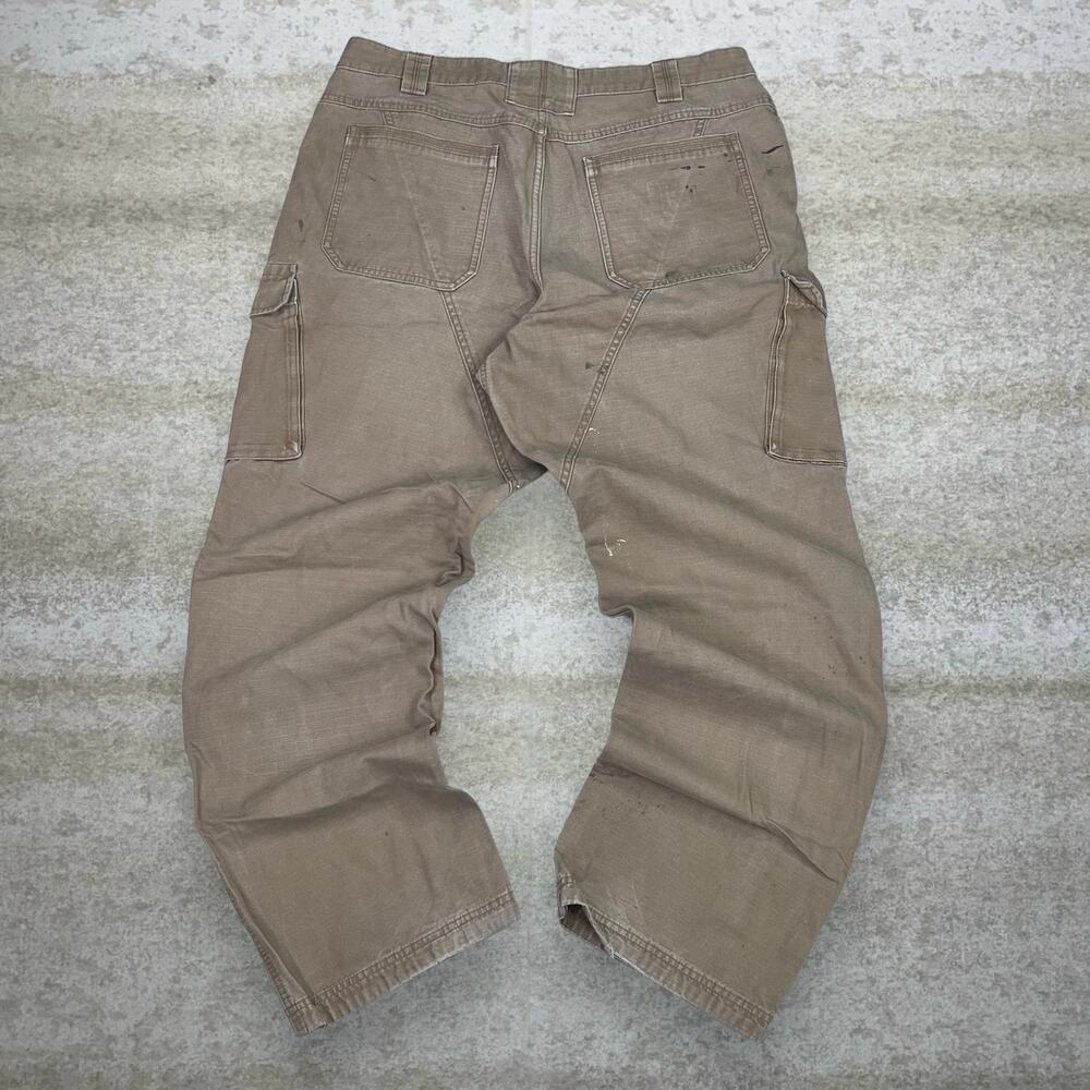 Vintage Y2K Duluth Trading Work Pants 36x32 Baggy Fit Wheat Tan Canvas Cargos